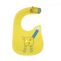 4 PCS Baby Bibs Cute Cartoon Pattern Toddler Baby Waterproof Saliva Towel Cotton Fit 0-3 Years Old Infant Burp Cloths(Yellow giraffe)