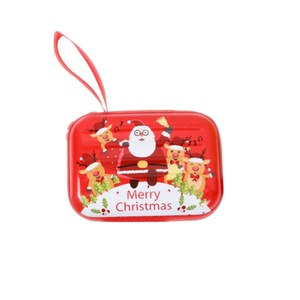 4 Pcs Christmas Cartoon Coin Purse Creative Square Storage Box Key Case
