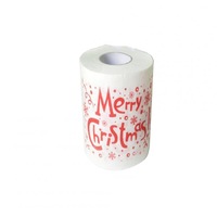 4 Pcs Christmas Paper Towel Toilet Paper Lovely Snowman Santa Hat Snow Printed Roll Paper Napkin 4. English