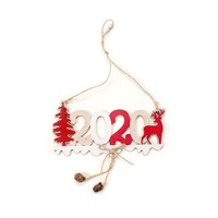 4 Pcs Christmas Wooden Sign Pendants Door Window Xmas Tree Digital Letter Hanging Ornaments Home Office Party Decor A without letters