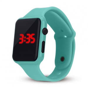4 Pcs Electric LED Wristwatch Silicone Band Digital Display Watch Gifts for Boys and Girls Mint Green