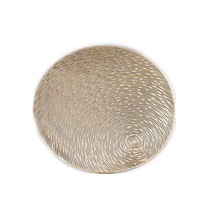 4 Pcs Nonslip Round Shape Hollow Heat Insulation Placemat for Hotel Restaurant Gold