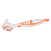 4 Pcs Portable Ergonomic Denture Cleaning Brush Multi-Layered Bristles False Teeth Brush Oral Care Tool