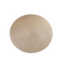 4 Pcs Round Heat Insulation Placemat for Hotel Restaurant Steak Plate Light Gold