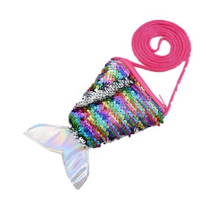 4 Pcs Women Mermaid Tail Sequins Coin Purse Girls Crossbody Bags Sling Money Change Card Holder Wallet Purse Bag Pouch For Kids Gifts