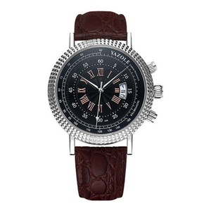 406 Men Watch Classic Casual Leather Watch Band Quartz Wrist Watch 02 COLOR