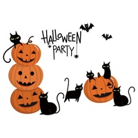 45*60cm Bat Pumpkin Halloween Wall Srickers for Living Room Bedroom Decoration 45*60cm
