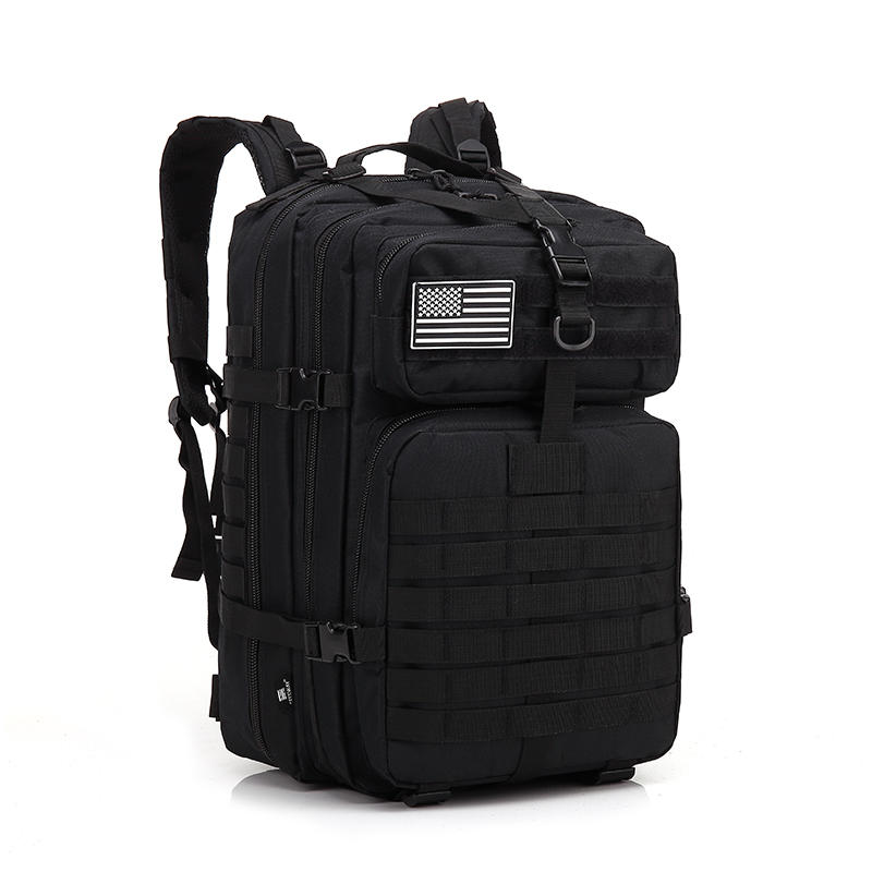 45L Tactical Army Military 3D Molle Assault Rucksack Backpack Outdoor Hiking Camping Traveling Bag BLACK COLOR