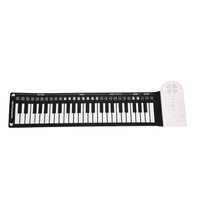 49-key Hand-rolled Piano Portable Folding Electronic Piano Beginner Practice Piano with Speakers Suitable for Children-White
