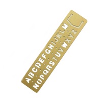 4pc Metal Hollow Straight Ruler Number Letter Pattern Bookmark Kawaii Stationery Papeleria Metal Drawing Template Measuring Tool