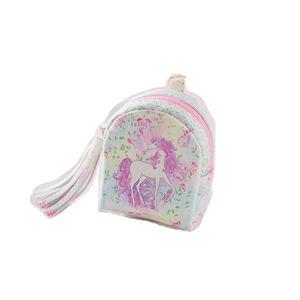 4Pcs 10x8x5cm Colorful Printed Unicorn Design Tassel Coin Purse Key Card Storage Bags Gift for Girls Women Mini Storage Bags