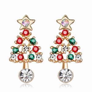 4PCS Alloy Women Earrings Christmas Tree Earrings Jewelry