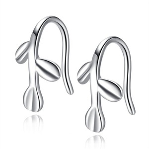 4PCS Copper Earrings Jewelry Retro Leaves Olive Branch Retro Simple Earrings