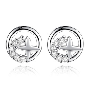4PCS Copper Earrings Woman Fashion Jewelry Retro Simple Light Earrings