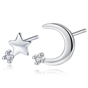 4PCS Copper Earrings Woman Fashion Jewelry Star Moon Earrings