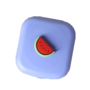 4PCS Cute Girl Fruit Contact Lens Case Box With Mirror Women Mini Square Lovely Eyes Contact Lens Container Box Bag Travel Kit