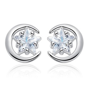 4PCS Fashion Copper Earrings Five-pointed Star Retro Pop Lovely Ear Jewelry