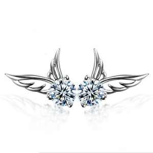 4PCS Fashion Jewelry Wings An Angel Copper Stud Earrings