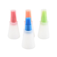 4PCS Oil Bottle Brush with Lid Barbecue Brush with Scale Sauce Brush Butter Brush Kitchen Tool