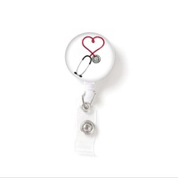 4Pcs Retractable Doctor Nurse Badge Reel Fashion Cartoon Cute Students ID Card Badge Holder