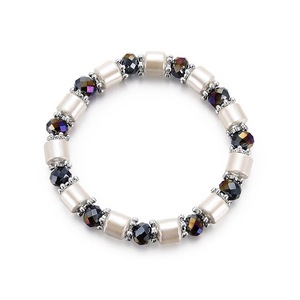 4Pcs Retro Black Gallstone Beaded Bracelets Vintage Oval Irregular Unisex Bracelet Ethnic Jewelry