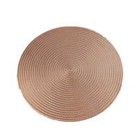 4PCS Round Heat Insulation Placemat for Hotel Restaurant Steak Plate Rose gold