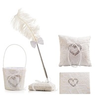4Pcs/Set Square Ring Pillow For Wedding Party Decorations