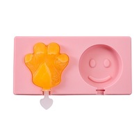 4Pcs Silicone Ice Cream Mold with Lid Animals Shape Jelly Mold Children Handmade DIY Dessert Popsicle Ice Grid with Popsicle Stick
