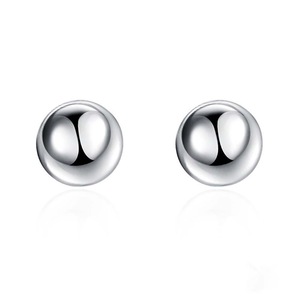 4PCS Silver plating Women Jewelry Round Beads Ball Stud Earrings Fashion Elegant Earings for Women