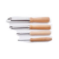 4pcs stainless steel Semicircular puncher and round punch clay carving tools