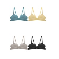 4PCS Summer Strapless Bra Stickers Non-slip Gather Front Buckle Beautiful Back Non-steel Invisible Underwear Thin Section Bra