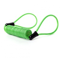 4PCS Wire Rope Spring Retractable Colorful Rubber Coating Portable Safety Elastic Motorcycle Helmet Anti-theft Rope 1.2Meter green