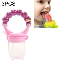 5 PCS Baby Nipple Fresh Food Fruit Milk Feeding Bottles Learn Feeding Drinking Handle Teething Pacifier with Bell, Size:M(Purple)