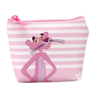 5 Pcs New Cartoon The Pink Panther Students Coin Purse Children PU Zipper Change Purse Women Men's Mini Wallet Key Card Bag Kids Gift