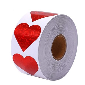 500pcs Red Heart Shape Labels Valentine's Day Paper Packaging Sticker Candy Dragee Bag Gift Box Packing Bag Wedding