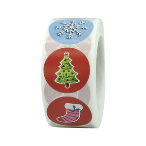 500pcs/roll Merry Christmas Stickers For Seal Labels 1 inch Gift Bag/box Packaging Stickers Xmas Party Offer Stationery Sticker
