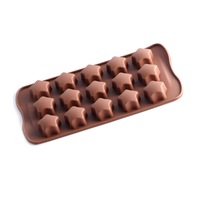 5PCS 15 Grid Five-pointed Star Mold Silicone Chocolate Mold Pudding Pastry Biscuit Ice Tray Shaping Model