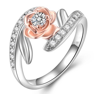 5PCS Alloy Rose Flower with Rings for Women Exquisite Female Ring Fashion Jewelry _8