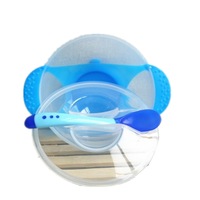 5PCS Children Tableware Baby Learning Dishes With Suction Cup Assist Food Bowl Temperature Sensing Spoon