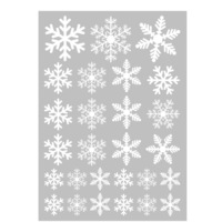 5Pcs Christmas Red White Snowflake Stickers Window Glass Wall Decal Home Office Decor J301-white