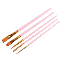 5pcs/set Art Painting Brush Nylon Hair Variety Style Oil Acrylic Paint Watercolor