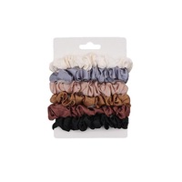 5SETS 6PCS/set Woman Fashion Scrunchies Satin Silk Hair Ties Rope Girls Ponytail Holders Rubber Band Elastic Hairband Hair Accessories