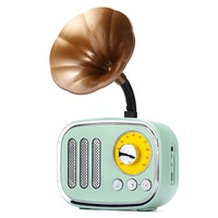 5W Phonograph bluetooth Speaker Support AUX play TF Card Play FM Radio GREEN COLOR