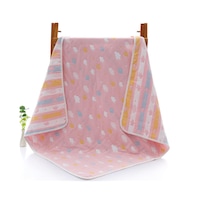 6 Layers of Gauze Bath Towel Soft Baby Children's Bath Towel Strong Absorbent Dry Cleaning Towel-Pink