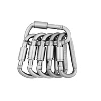 6 pcs Aluminum D-ring Locking Carabiner Light but Strong