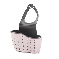 6Pcs Adjustable Kitchen Storage Rack Drain Basket for Sink Faucet Hanging Pink