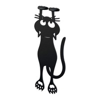 6pcs Bookmark Black Cat Shape Hollow out PVC Cat Bookmark 12.3cm