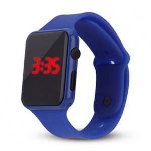 6PCS Electric LED Wristwatch Silicone Band Digital Display Watch Gifts for Boys and Girls Navy