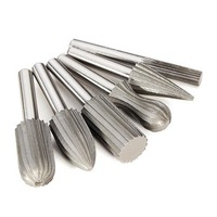 6pcs Hard High Speed Steel Rotary File Burr Drill Bits Metal Electric Grinder Carving Bit