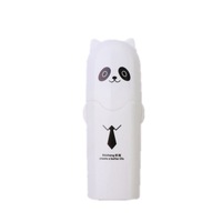6Pcs Lovely Towel Toothbrush Holder Case Outdoor Travel Camping Toothpaste Multi Cap Storage Case(white panda)